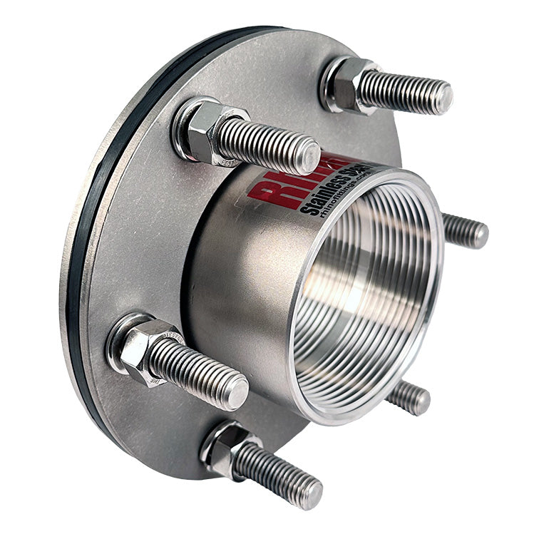 Rhino Stainless Steel Bolted Full Coupling Tank Fittings (FPT x FPT) w/EPDM Gasket Available in sizes from ½” FPT to 4” FPT view 3