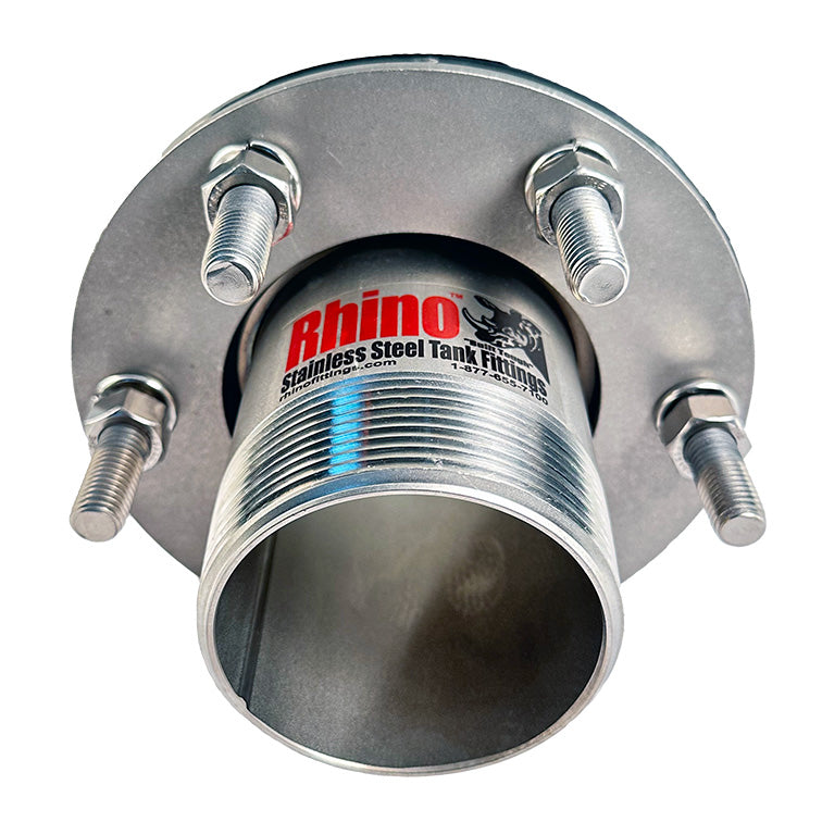 Rhino Stainless Steel Bolted Full Nipple Tank Fittings (MPT x MPT) w/EPDM Gasket Available in sizes from ½” MPT to 4” MPT view 2